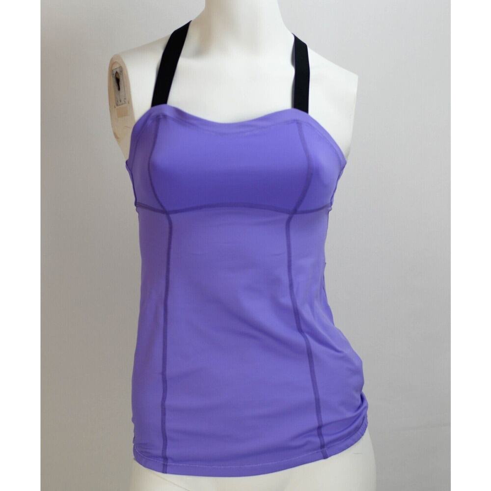 Lululemon Purple Tank Adjustable Straps Built In Sports Bra Size 4